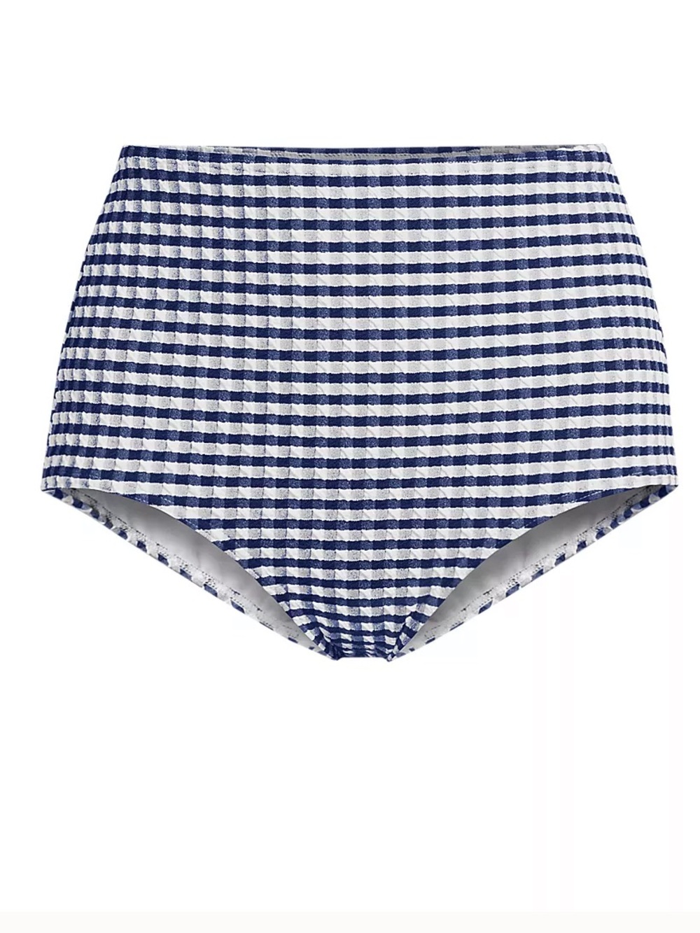Land’s End Women's Tummy Control Gingham Tugless High Waisted Bikini Bottoms